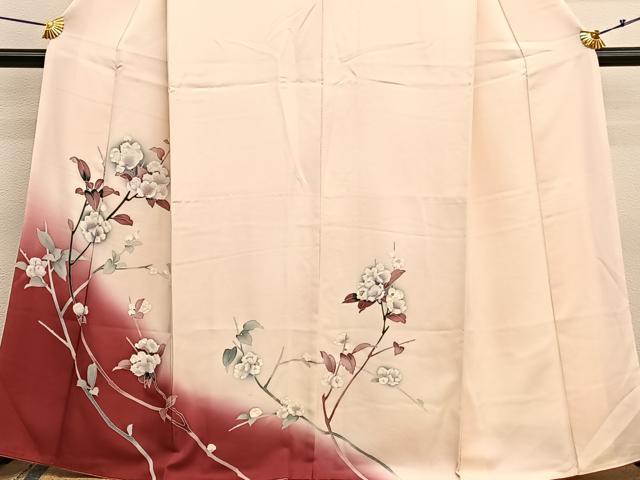 平和屋着物■訪問着　枝花文　暈し染め　正絹　逸品　BAAX2978hv
