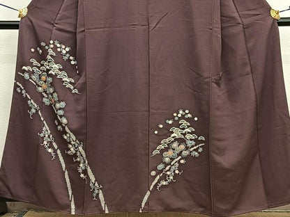 平和屋着物■訪問着　草花文　金彩　正絹　逸品　BAAX2979hv