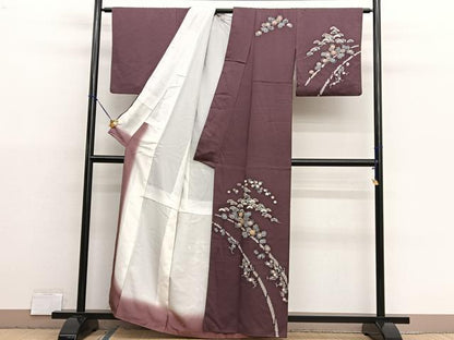 平和屋着物■訪問着　草花文　金彩　正絹　逸品　BAAX2979hv