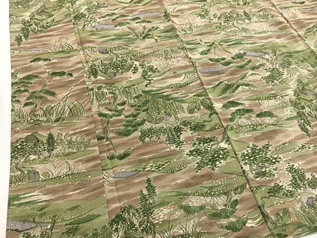 平和屋着物■上質な小紋　手描き　風景文　正絹　逸品　BAAX2980hv