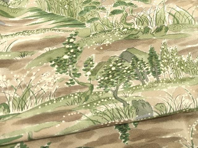 平和屋着物■上質な小紋　手描き　風景文　正絹　逸品　BAAX2980hv