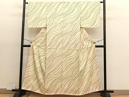 平和屋着物■上質な小紋　流線文　正絹　逸品　未使用　BAAX2984hv