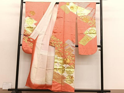 平和屋着物■豪華振袖　駒刺繍　松皮菱花文　金銀彩　三越扱い　正絹　逸品　BAAX2985hv