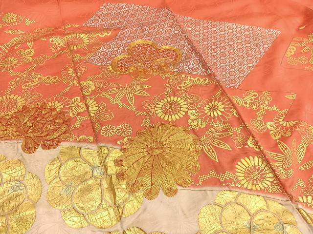 平和屋着物■豪華振袖　駒刺繍　松皮菱花文　金銀彩　三越扱い　正絹　逸品　BAAX2985hv
