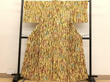 平和屋着物■上質な小紋　抽象文様　暈し染め　ろうけつ染め　正絹　逸品　BAAX2989hv