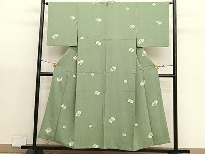 平和屋着物■上質な小紋　舞梅文　正絹　逸品　BAAX2992hv