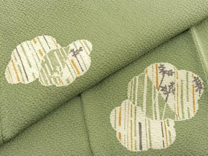 平和屋着物■上質な小紋　舞梅文　正絹　逸品　BAAX2992hv