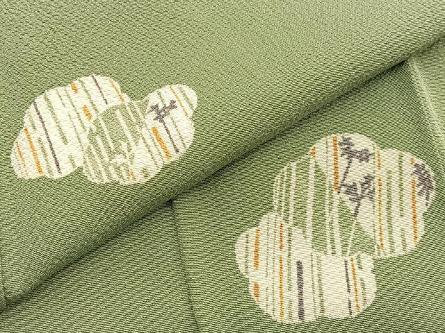 平和屋着物■上質な小紋　舞梅文　正絹　逸品　BAAX2992hv