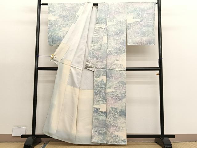 平和屋着物■上質な小紋　枝葉文　暈し染め　正絹　逸品　BAAX2993hv