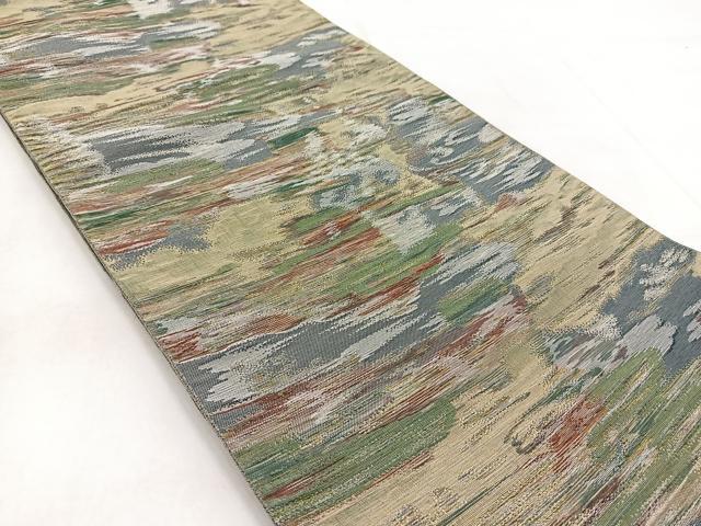 平和屋着物◎八寸名古屋帯　霞文　正絹　逸品　BAAX3001yc