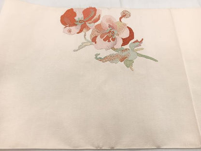 平和屋着物◎八寸名古屋帯 綴れ 更紗花文 正絹 逸品 BAAX3004yc