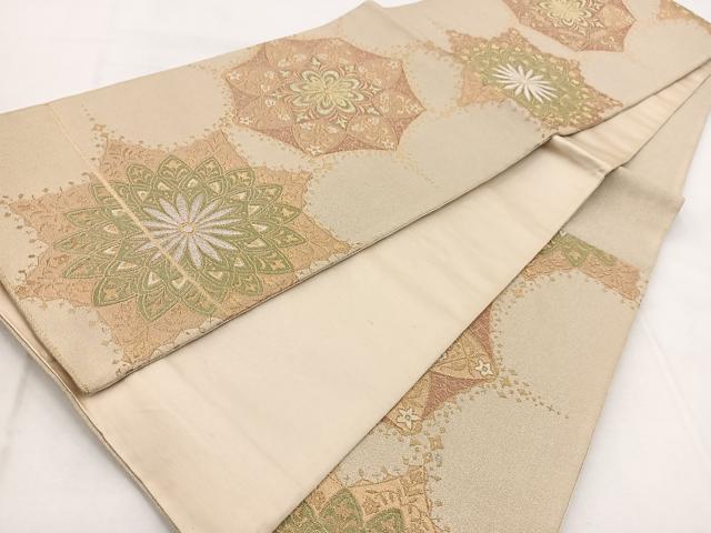 平和屋着物◎六通柄袋帯 正倉院花文 金銀糸 正絹 逸品 BAAX3015yc