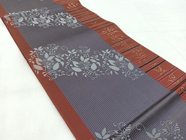 平和屋着物◎六通柄袋帯　更紗南天文　金糸　正絹　逸品　BAAX3025yc