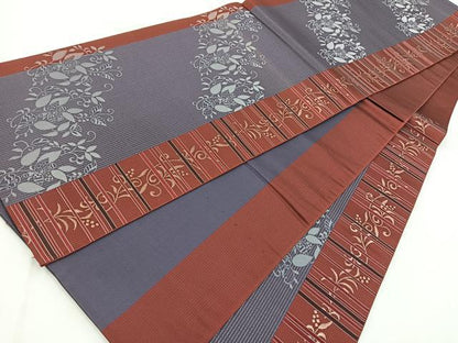 平和屋着物◎六通柄袋帯　更紗南天文　金糸　正絹　逸品　BAAX3025yc