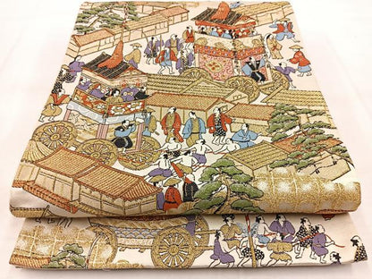 平和屋着物◎六通柄袋帯　唐織　祇園祭　金糸　正絹　逸品　BAAX3029yc
