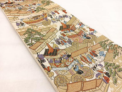 平和屋着物◎六通柄袋帯　唐織　祇園祭　金糸　正絹　逸品　BAAX3029yc