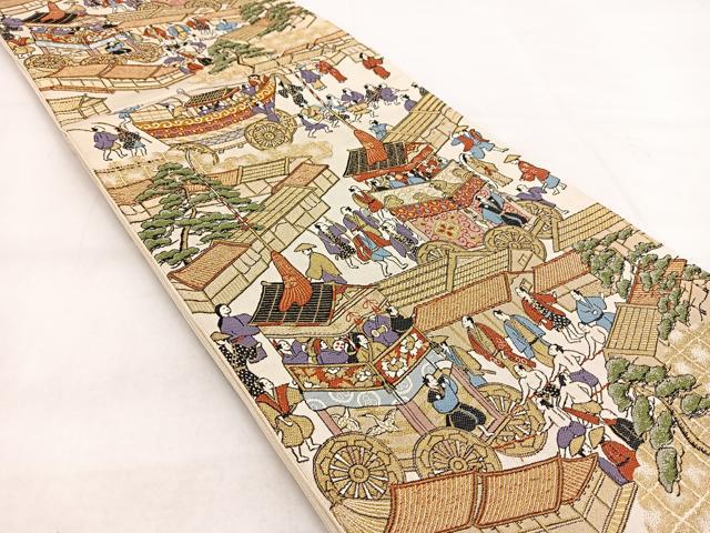 平和屋着物◎六通柄袋帯　唐織　祇園祭　金糸　正絹　逸品　BAAX3029yc
