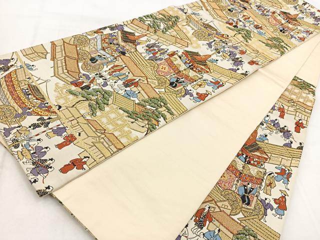 平和屋着物◎六通柄袋帯　唐織　祇園祭　金糸　正絹　逸品　BAAX3029yc
