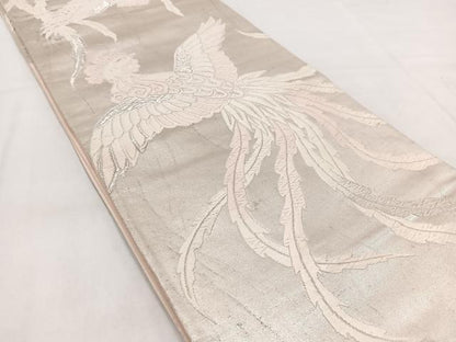 平和屋着物◎六通柄袋帯　唐織　鳳凰　銀糸　正絹　逸品　BAAX3030yc