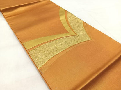 平和屋着物◎太鼓柄袋帯 駒刺繍 抽象文 金糸 引箔 正絹 逸品 BAAX3043yc