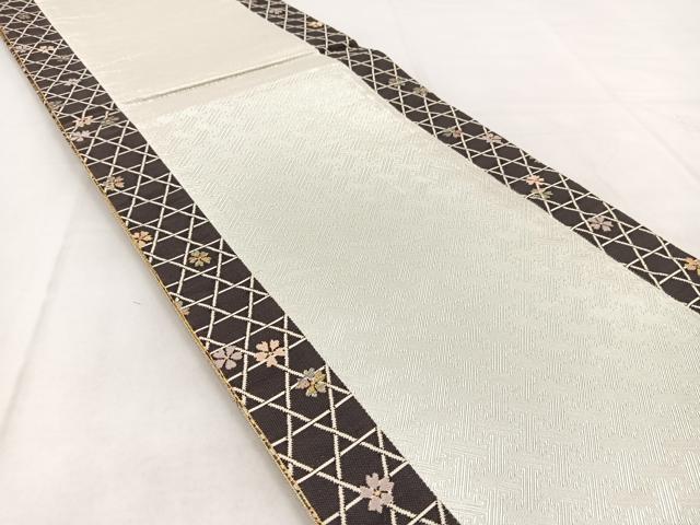 平和屋着物◎両面　六通柄袋帯　唐織　立波花蝶文　金銀糸　正絹　逸品　BAAX3068yc