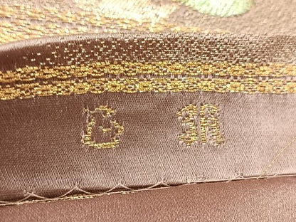 平和屋着物◎六通柄袋帯　笠松文　金銀糸　三越扱い　正絹　逸品　BAAX3075yc