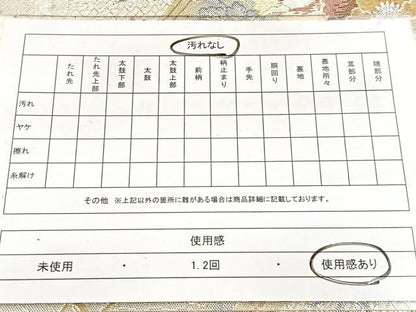 平和屋着物◎佐賀錦　両面　六通柄袋帯　花車文　金銀糸　正絹　逸品　BAAX3080yc