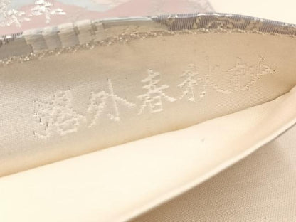 平和屋着物◎六通柄袋帯　唐織　洛外春秋抄　銀糸　正絹　逸品　BAAX3081yc