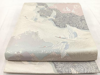 平和屋着物◎六通柄袋帯　唐織　洛外春秋抄　銀糸　正絹　逸品　BAAX3081yc