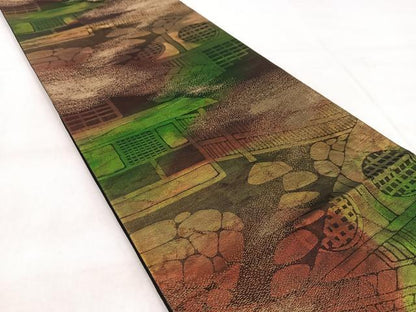 平和屋着物◎六通柄　京袋帯　風景文　金糸　引箔　正絹　逸品　BAAX3091yc