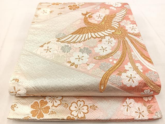 平和屋着物◎六通柄袋帯　唐織　鳳凰吉祥花文　金銀糸　正絹　逸品　BAAX3096yc