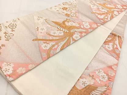 平和屋着物◎六通柄袋帯　唐織　鳳凰吉祥花文　金銀糸　正絹　逸品　BAAX3096yc