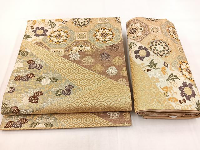 平和屋着物◎つけ帯　名物類聚　唐衣　金糸　正絹　逸品　BAAX3112yc