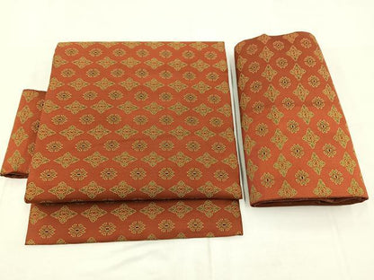 平和屋着物◎つけ帯　菱草葉文　正絹　逸品　BAAX3116yc