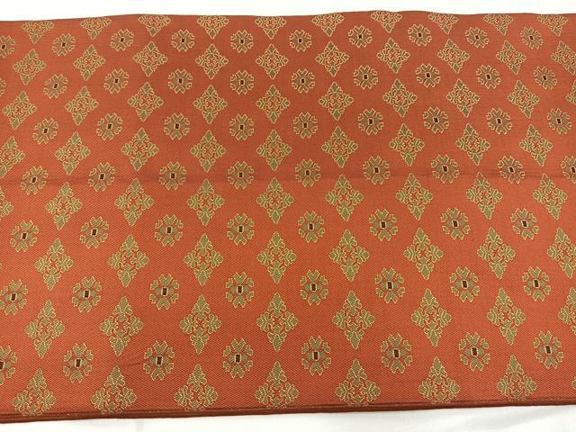 平和屋着物◎つけ帯　菱草葉文　正絹　逸品　BAAX3116yc