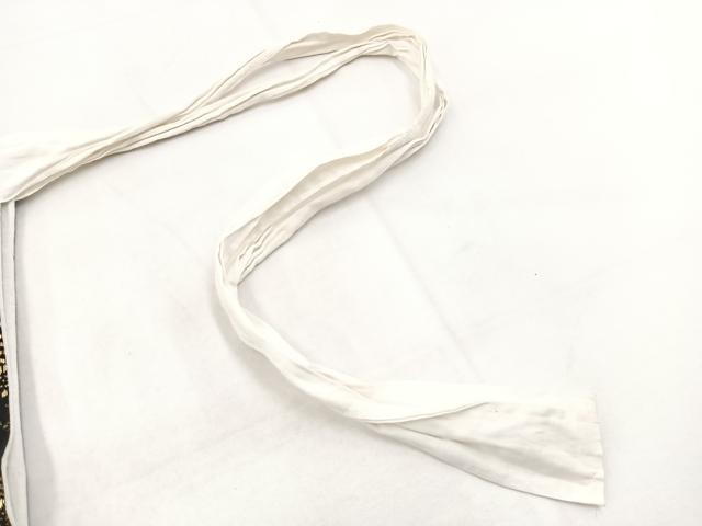 平和屋着物◎つけ帯　扇面花文　黒地　金糸　BAAX3118yc