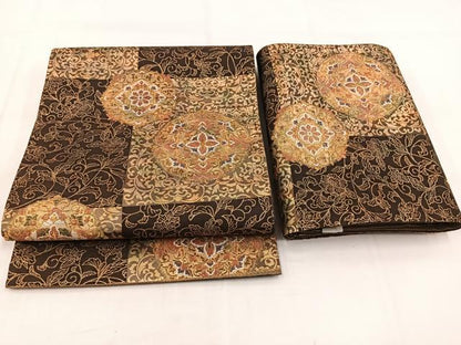 平和屋着物◎つけ帯　美しき憧れ　正倉院更紗花文　金糸　正絹　逸品　BAAX3119yc