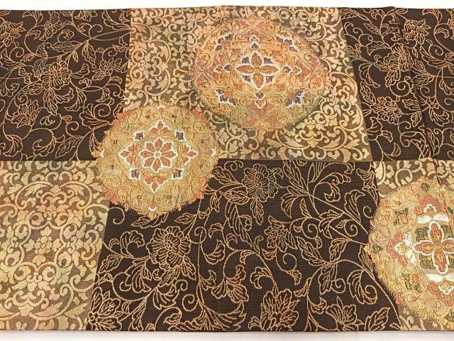 平和屋着物◎つけ帯　美しき憧れ　正倉院更紗花文　金糸　正絹　逸品　BAAX3119yc