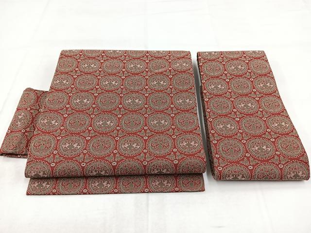平和屋着物◎つけ帯　円文白虎朱雀錦　正絹　逸品　BAAX3123yc