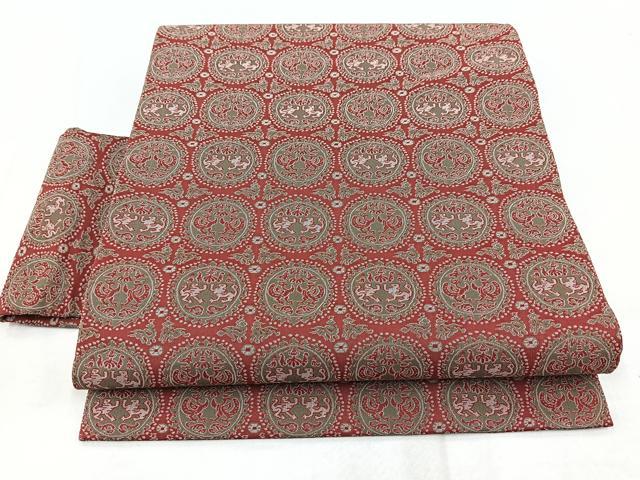 平和屋着物◎つけ帯　円文白虎朱雀錦　正絹　逸品　BAAX3123yc