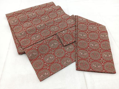 平和屋着物◎つけ帯　円文白虎朱雀錦　正絹　逸品　BAAX3123yc