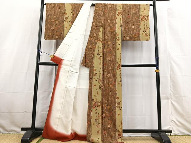 平和屋着物■上質な小紋　花蝶文　金彩　正絹　逸品　未使用　BAAX3127yc
