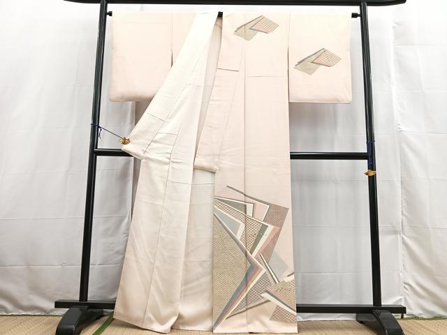 平和屋着物■訪問着　刺繍　色紙重ね文　金彩　正絹　逸品　BAAX3130yc