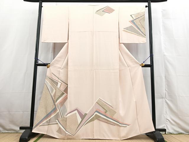 平和屋着物■訪問着　刺繍　色紙重ね文　金彩　正絹　逸品　BAAX3130yc