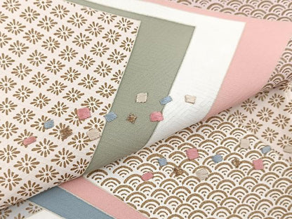 平和屋着物■訪問着　刺繍　色紙重ね文　金彩　正絹　逸品　BAAX3130yc