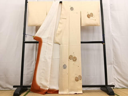 平和屋着物■訪問着　駒刺繍　寿光織　鼓花文　金銀糸　正絹　逸品　BAAX3134yc