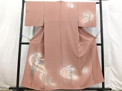 平和屋着物■訪問着　飛鶴草花文　暈し染め　金彩　正絹　逸品　BAAX3136yc