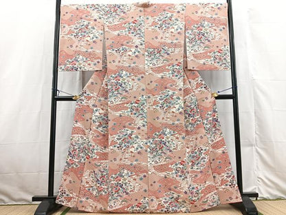 平和屋着物■上質な小紋　型染め　松竹梅　正絹　逸品　BAAX3138yc