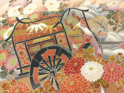 平和屋着物■豪華黒留袖　作家物　刺繍　流水御所車花文　暈し染め　金彩　正絹　逸品　BAAX3141yc