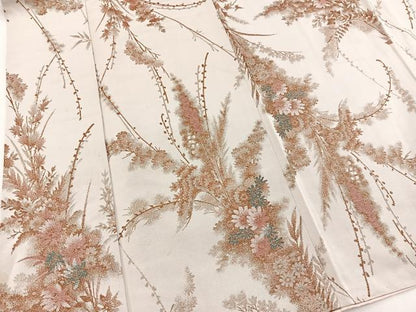 平和屋着物■上質な小紋　寿光織　草花文　金糸　正絹　逸品　BAAX3142yc